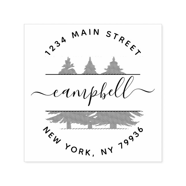 Sello Automático Dirección de devolución de nombre de familia de ár (Diseño)