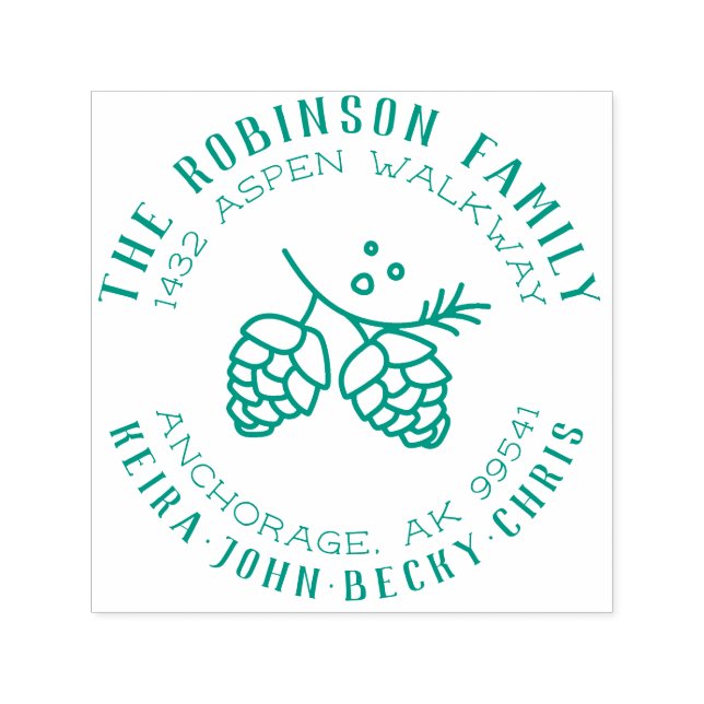 Sello Automático Dirección de devolución de nombre de familia de co (Diseño)