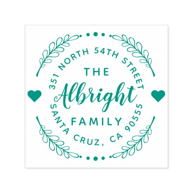 Sello Automático Dirección de devolución de nombre de familia de co (Diseño)