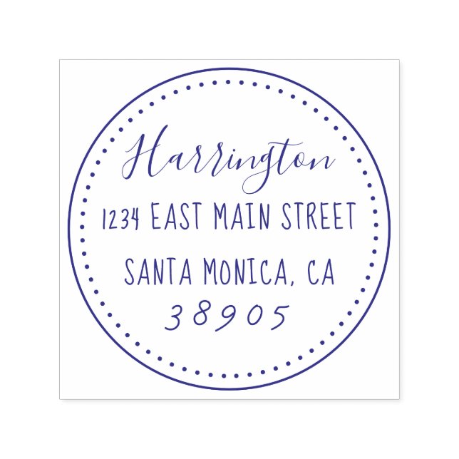 Sello Automático Dirección de devolución de nombre de familia de gu (Diseño)