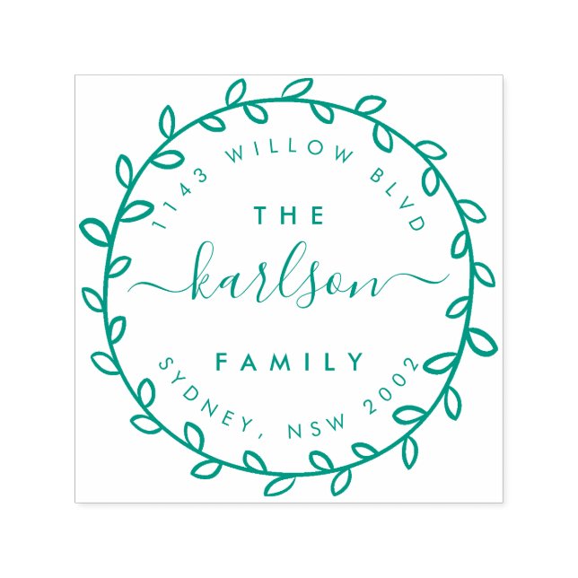 Sello Automático Dirección de devolución de nombre de familia de lí (Diseño)