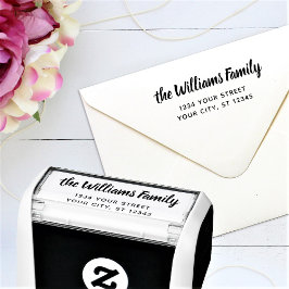 Sello Automático Dirección de devolución de nombre de familia de pe