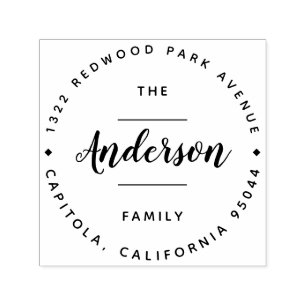 Sello Automático Dirección de devolución de nombre de familia de re