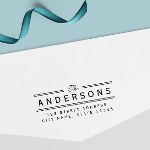 Sello Automático Dirección de devolución de nombre de familia elega