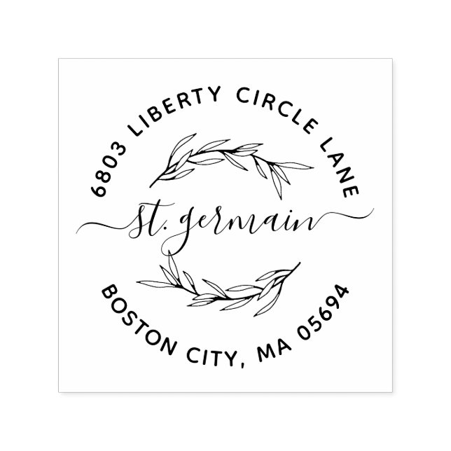 Sello Automático Dirección de devolución de nombre de familia elega (Diseño)