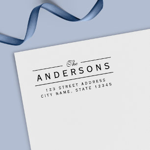 Sello Automático Dirección de devolución de nombre de familia elege