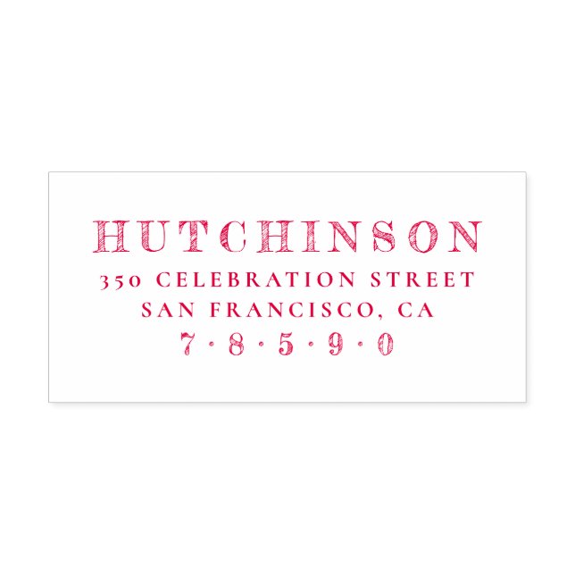 Sello Automático Dirección de devolución de nombre de familia esboz (Diseño)