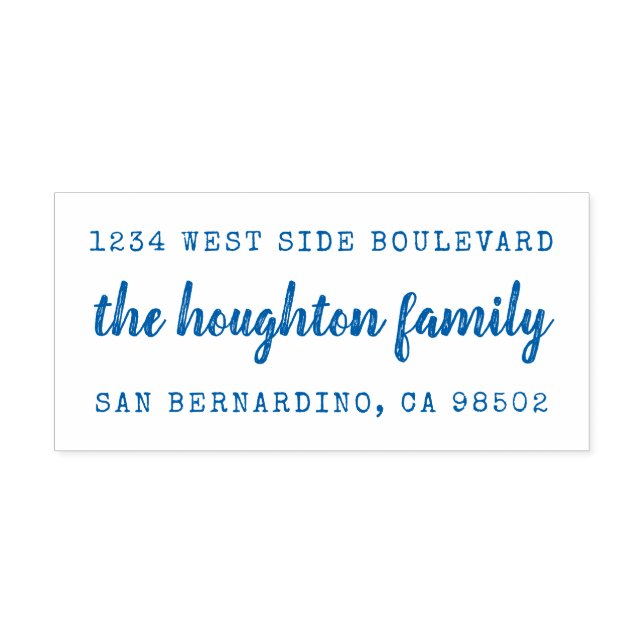 Sello Automático Dirección de devolución de nombre de familia escri (Diseño)