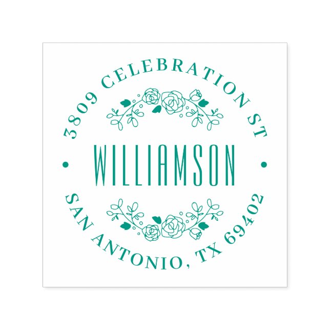 Sello Automático Dirección de devolución de nombre de familia flora (Diseño)