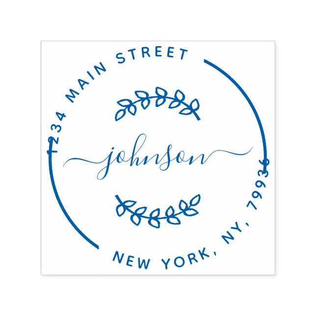 Sello Automático Dirección de devolución de nombre de familia flora (Diseño)