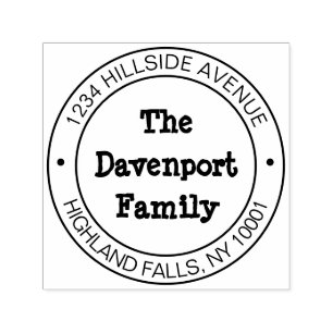 Sello Automático Dirección de devolución de nombre de familia manus