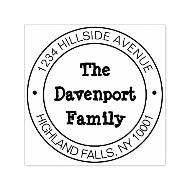 Sello Automático Dirección de devolución de nombre de familia manus (Diseño)