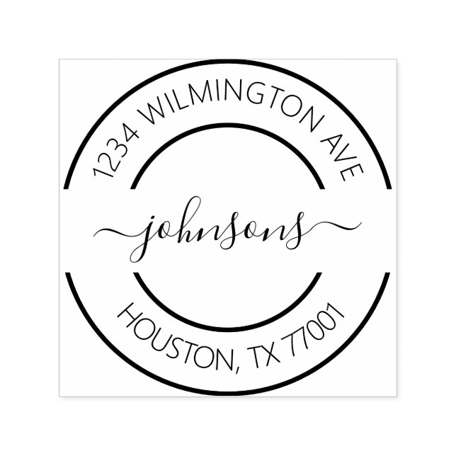 Sello Automático Dirección de devolución de nombre de familia moder (Diseño)