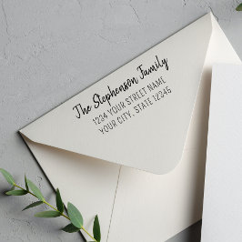 Sello Automático Dirección de devolución de nombre de familia moder