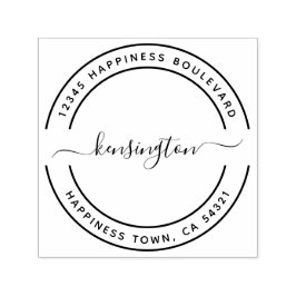 Sello Automático Dirección de devolución de nombre de familia moder