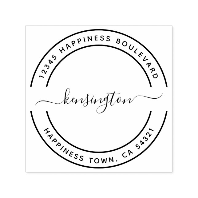 Sello Automático Dirección de devolución de nombre de familia moder (Diseño)