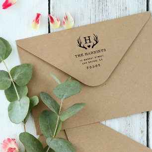 Sello Automático Dirección de devolución de nombre de familia monog