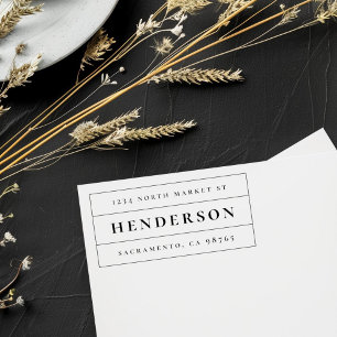 Sello Automático Dirección de devolución de nombre de familia neg