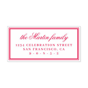 Sello Automático Dirección de devolución de nombre de familia sim