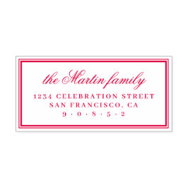 Sello Automático Dirección de devolución de nombre de familia simpl