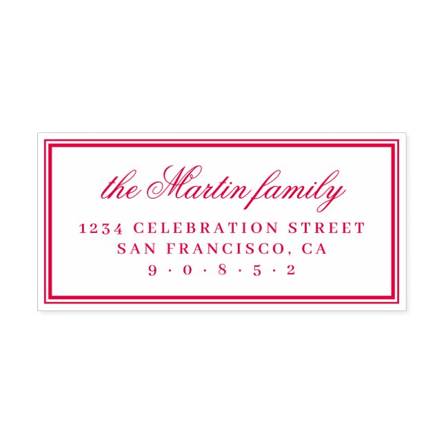 Sello Automático Dirección de devolución de nombre de familia simpl (Diseño)