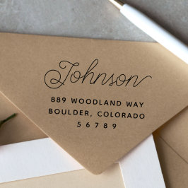 Sello Automático Dirección de devolución de nombre de familia simpl