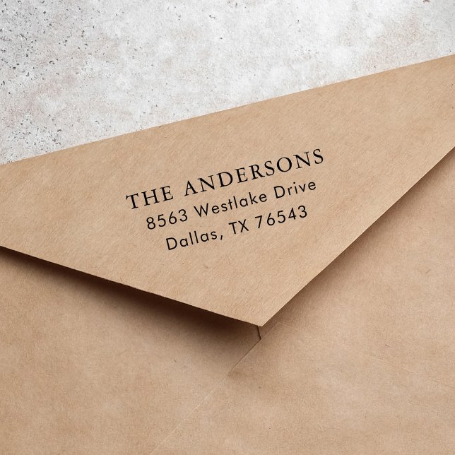 Sello Automático Dirección de devolución de nombre de familia simpl (Subido por el creador)