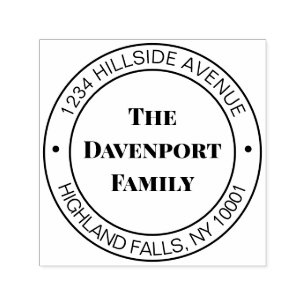 Sello Automático Dirección de devolución de nombre de familia simpl