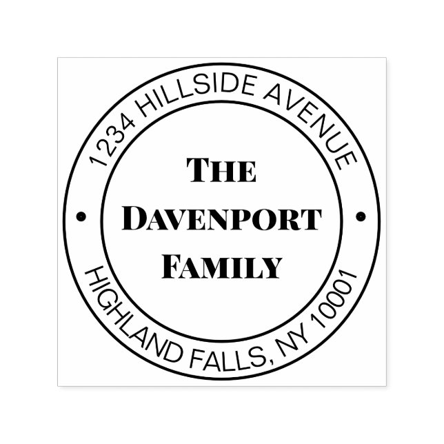 Sello Automático Dirección de devolución de nombre de familia simpl (Diseño)