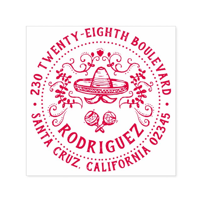 Sello Automático Dirección de devolución de nombre de familia Sombr (Diseño)