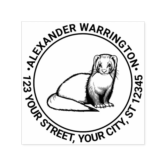 Sello Automático Dirección de devolución de nombre de hurón (Diseño)