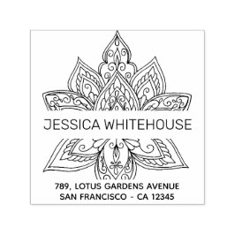 Sello Automático Dirección de devolución de nombre de Lotus Mandala