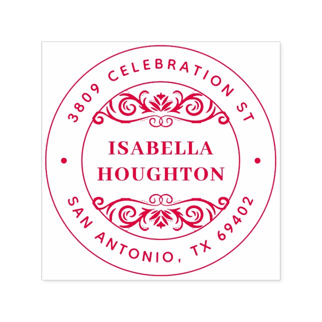 Sello Automático Dirección de devolución de nombre de redondeo de o (Diseño)