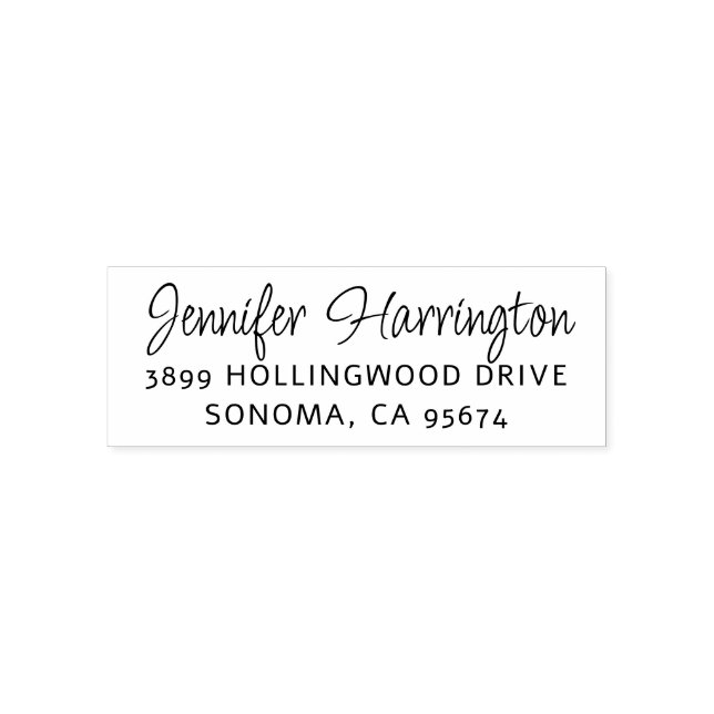 Sello Automático Dirección de devolución de nombre de script Minima (Diseño)