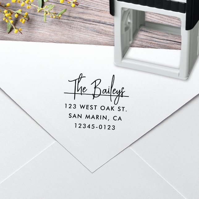 Sello Automático Dirección de devolución de nombre de script modern (Subido por el creador)