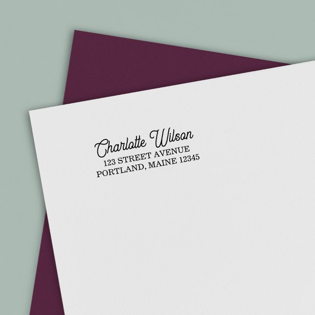 Sello Automático Dirección de devolución de nombre de serif y cursi (Subido por el creador)