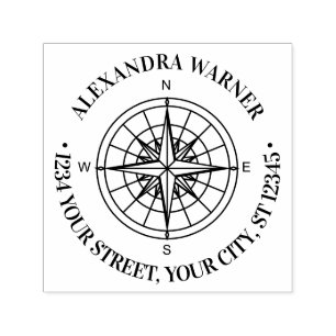 Sello Automático Dirección de devolución de nombre del Rosa de brúj