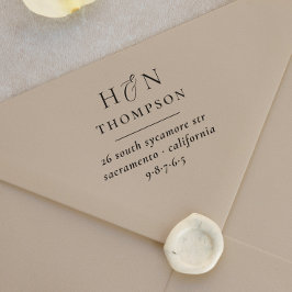 Sello Automático Dirección de devolución de nombre e inicio de Boda