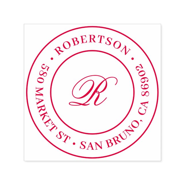 Sello Automático Dirección de devolución de nombre inicial de famil (Diseño)