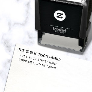 Sello Automático Dirección de devolución de nombre personalizado de