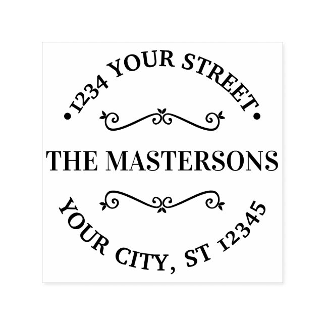 Sello Automático Dirección de devolución de nombre redondo con sepa (Diseño)