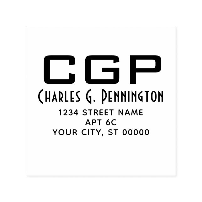 Sello Automático Dirección de devolución de nombre simple elegante  (Diseño)