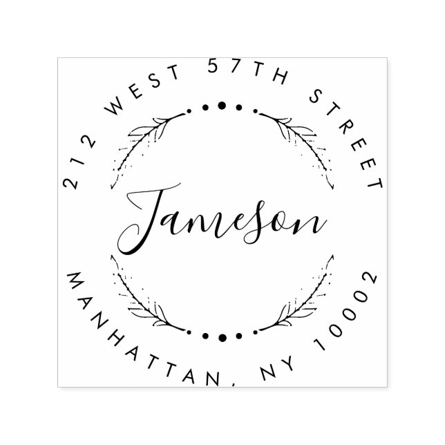 Sello Automático Dirección de devolución de nombre y guión de perso (Diseño)