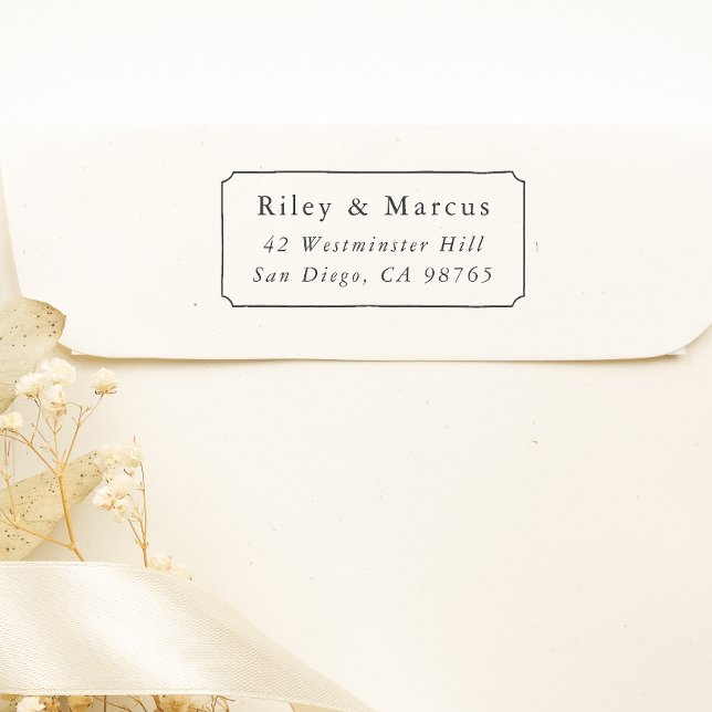 Sello Automático Dirección de devolución de nombres de cuadros y pa (Rubber Stamp Mock-up)