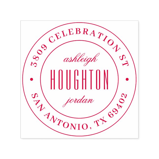 Sello Automático Dirección de devolución de nombres de guiones redo (Diseño)