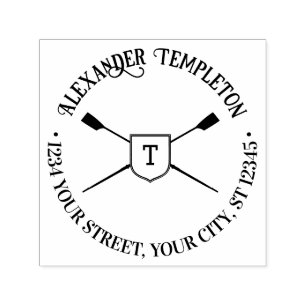 Sello Automático Dirección de devolución de nombres de monograma de