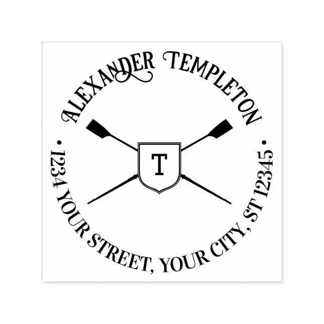 Sello Automático Dirección de devolución de nombres de monograma de (Diseño)