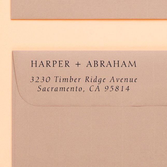 Sello Automático Dirección de devolución de nombres de parejas de B (Rubber Stamp Mock-up)