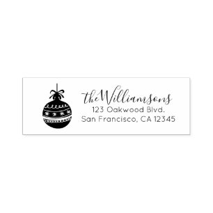 Sello Automático Dirección de devolución de Ornamé de Navidad