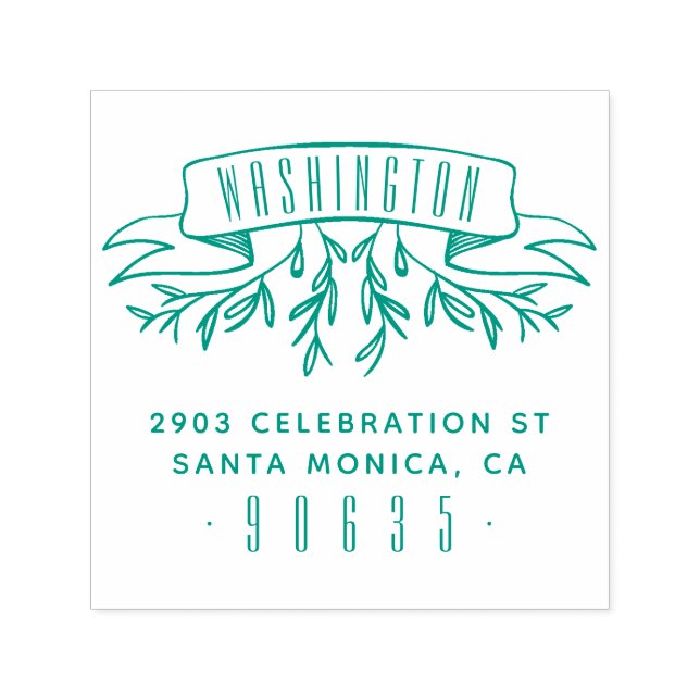 Sello Automático Dirección de devolución de pancartas botánicas de  (Diseño)